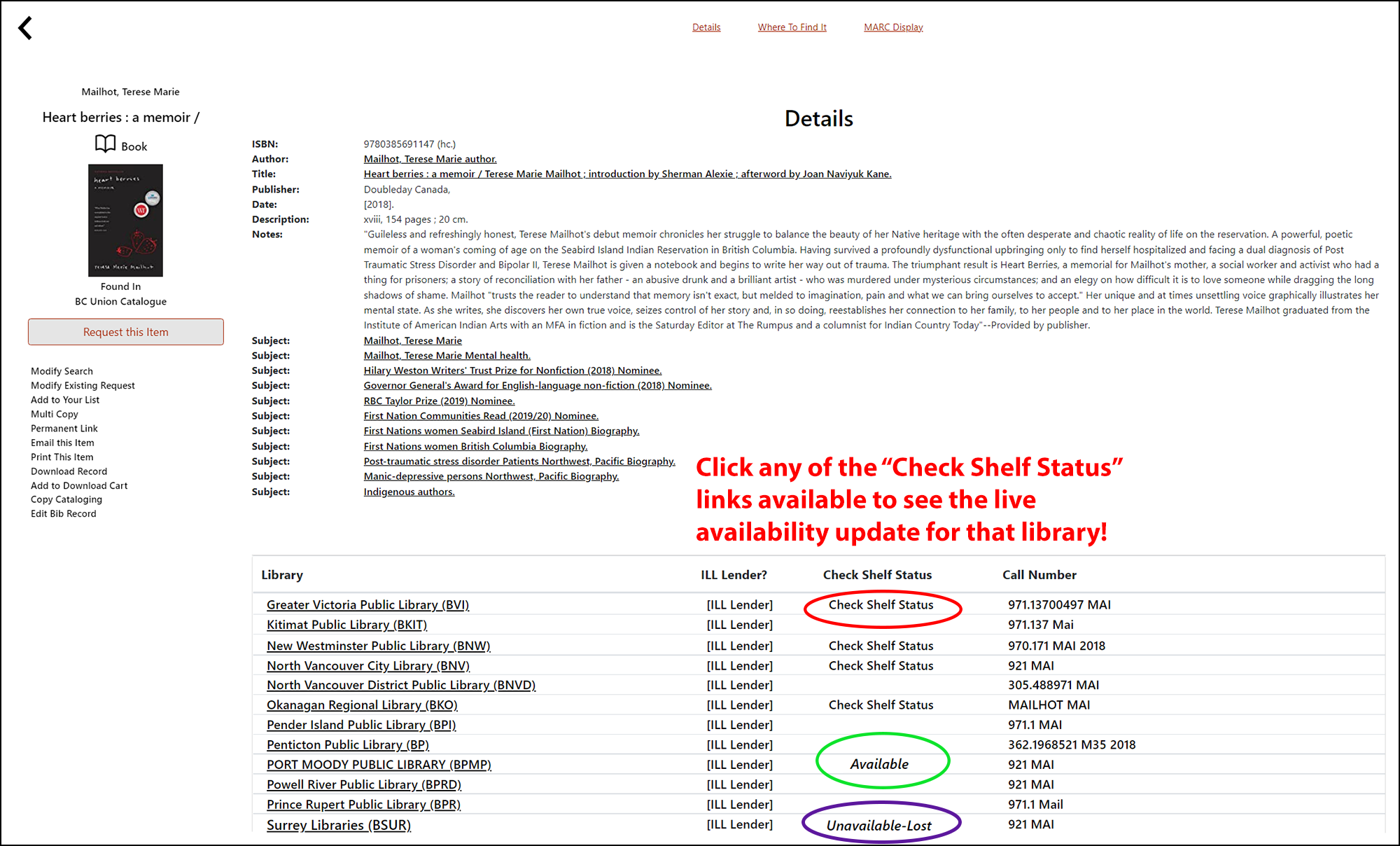 Check Shelf Status Link New